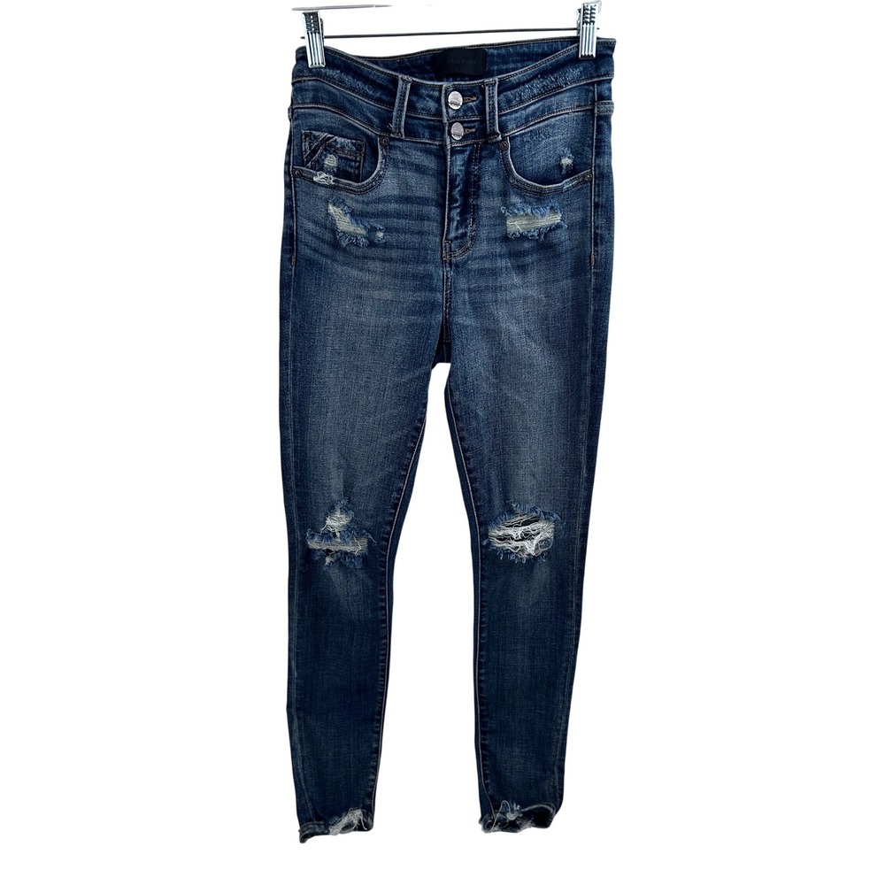 Buckle Black‎ Ankle Skinny Jeans 26 Dark Wash Distressed High Rise Womens